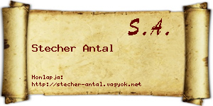 Stecher Antal névjegykártya